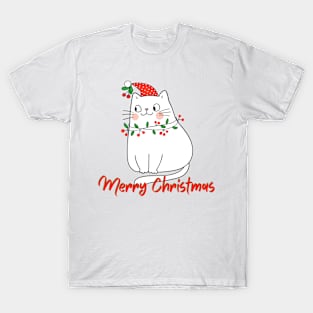 FUNNY KITTEN/ Merry Christmas Cat T-Shirt